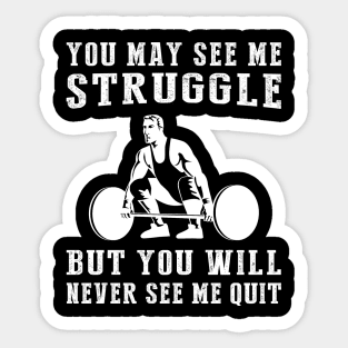 Unstoppable Iron Warrior: A Funny T-Shirt for Dedicated Lifters! Sticker